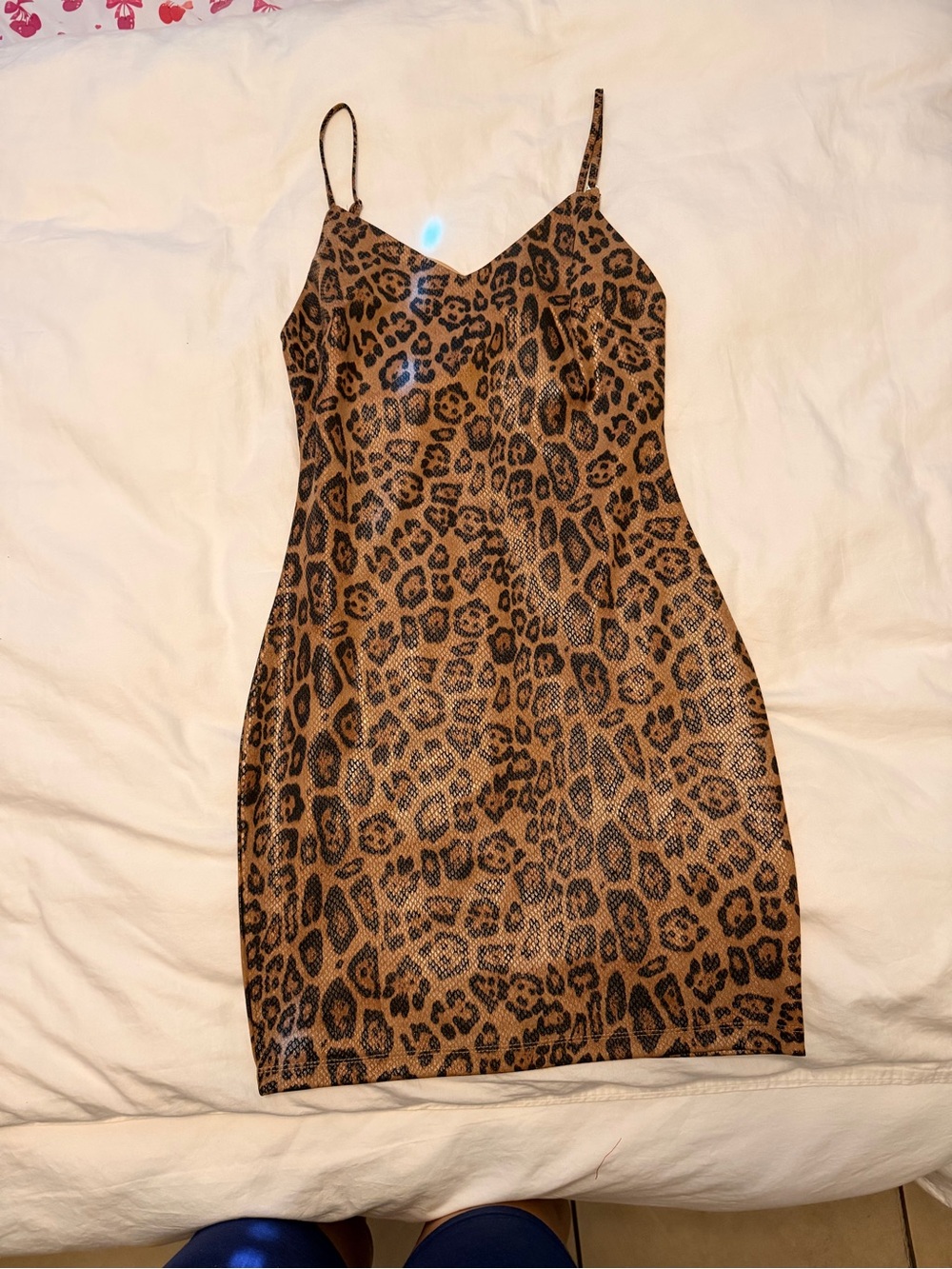Leopard Print Slip Dress in Brown